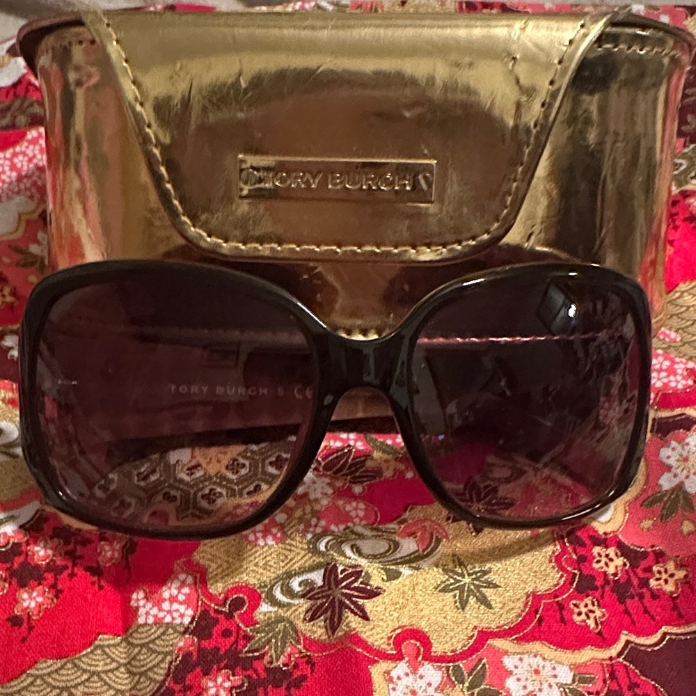 Tory Burch Black Sunglasses with Gold Case